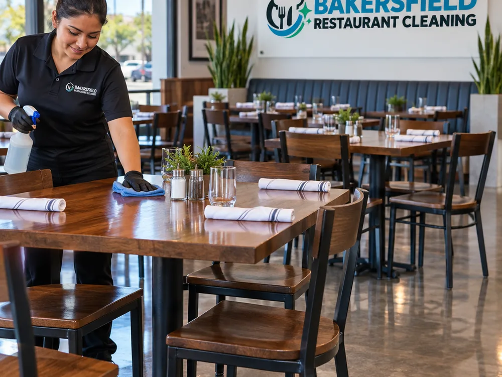 Dining room reset with clean tables, chairs, and hard floors ready for opening